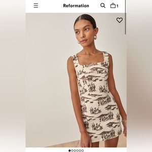 Reformation Davies Bustier Denim Mini